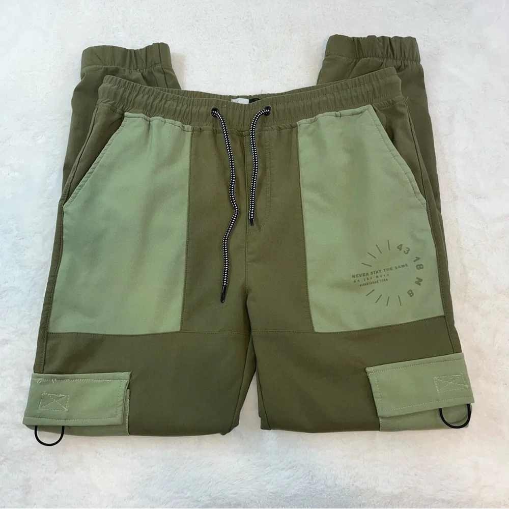 Rock Salt Pants Mens‎ XL Green Cargo Pocket Joggers Waterproof Skater Urban